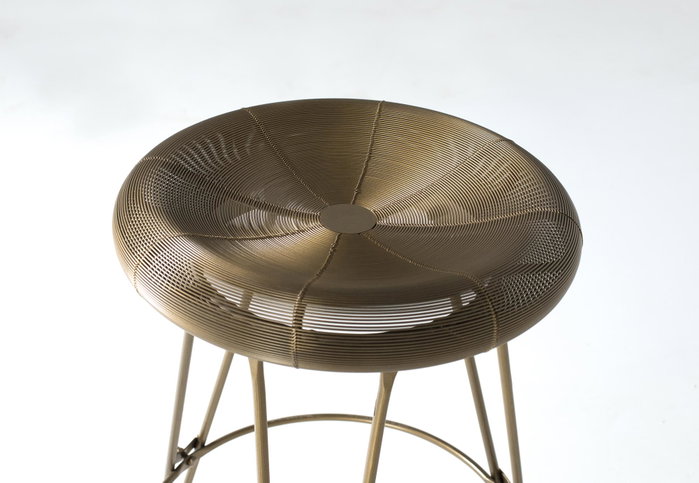 GINER Y COLOMER Tabouret de bar haut en métal Doré 76 cm